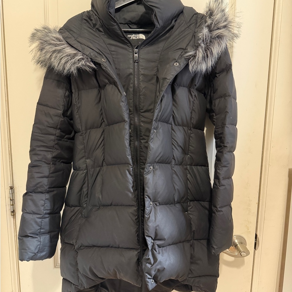 The North Face Women's Black Puffer Jacket with Faux Fur
